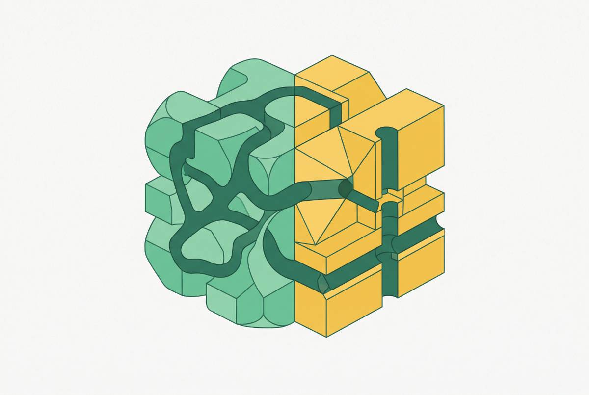 Cover illustration for “Metal SLM vs. CNC Machining for Complex Internal Channels”