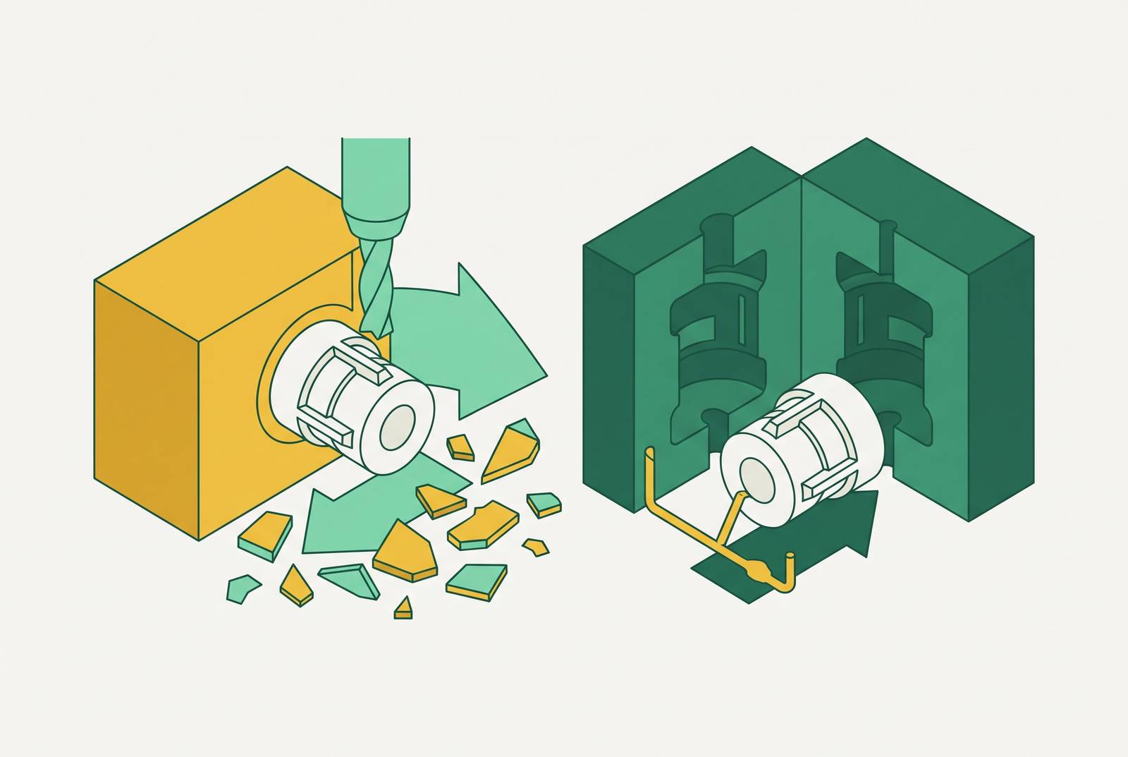 Cover illustration for “Material Cost Contribution to Per-Part Price in CNC and Casting Processes”
