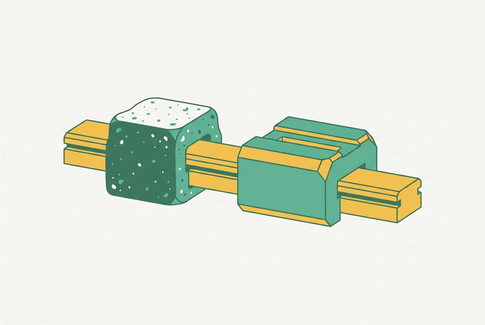 Cover illustration for “SLS Nylon vs. CNC Delrin for Sliding Mechanism Components”