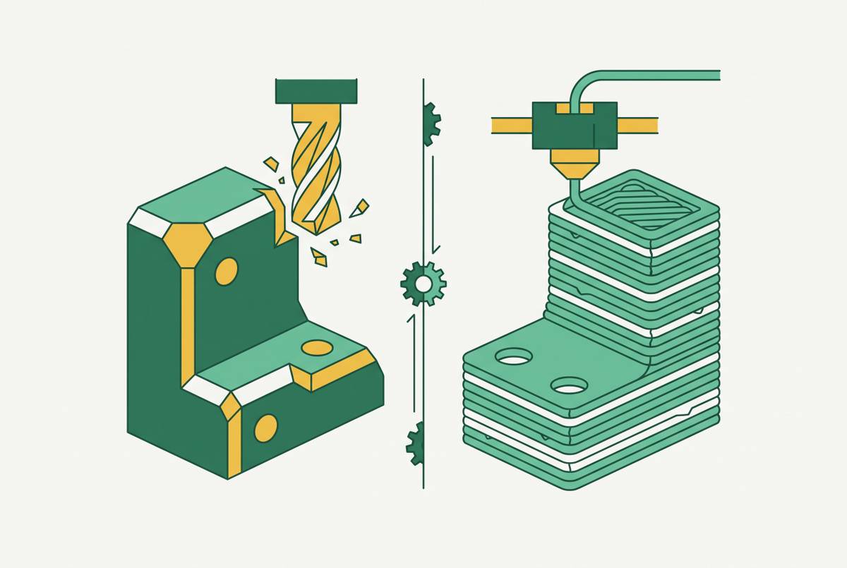 Cover illustration for “CNC Machining vs. FDM for Structural Bracket Geometries”