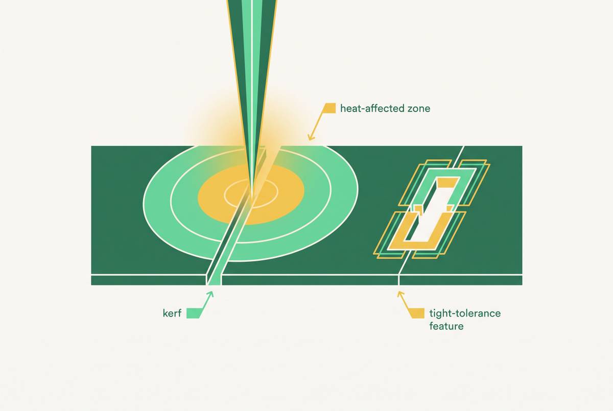 Cover illustration for “Laser Cutting Kerf and Heat-Affected Zone Effects on Tight-Tolerance Features”