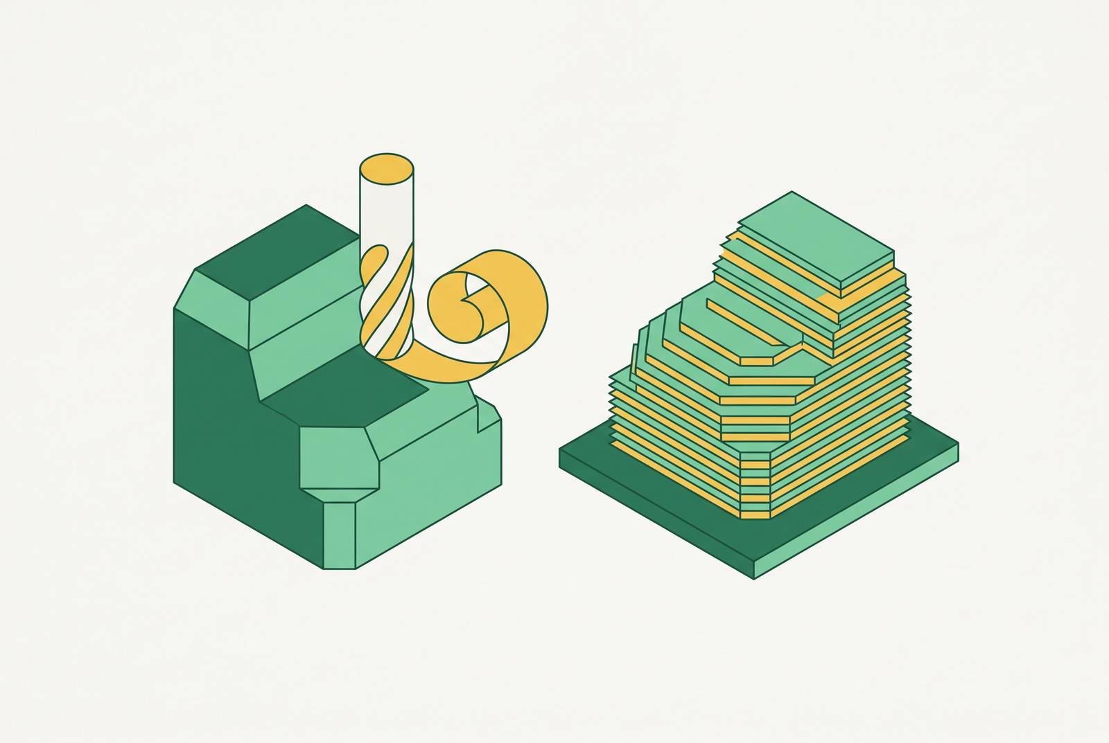 Cover illustration for “CNC Machining vs. SLA for Functional Aluminum-Like Prototypes”