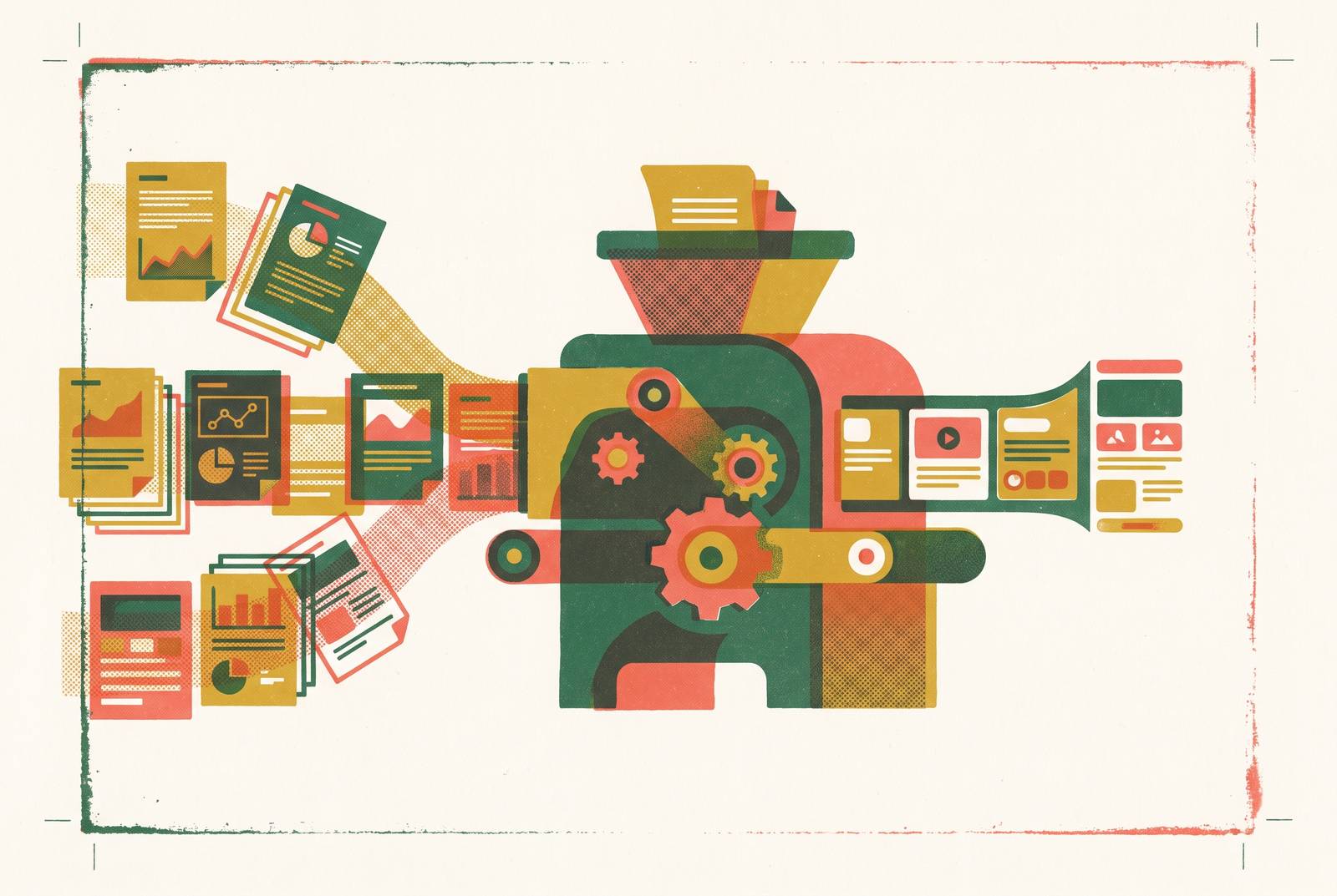 Cover illustration for “Feeding Brand Context Into an AI Content Engine”