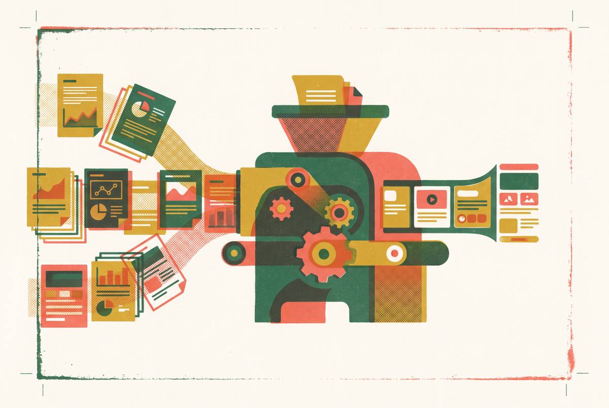 Cover illustration for “Feeding Brand Context Into an AI Content Engine”