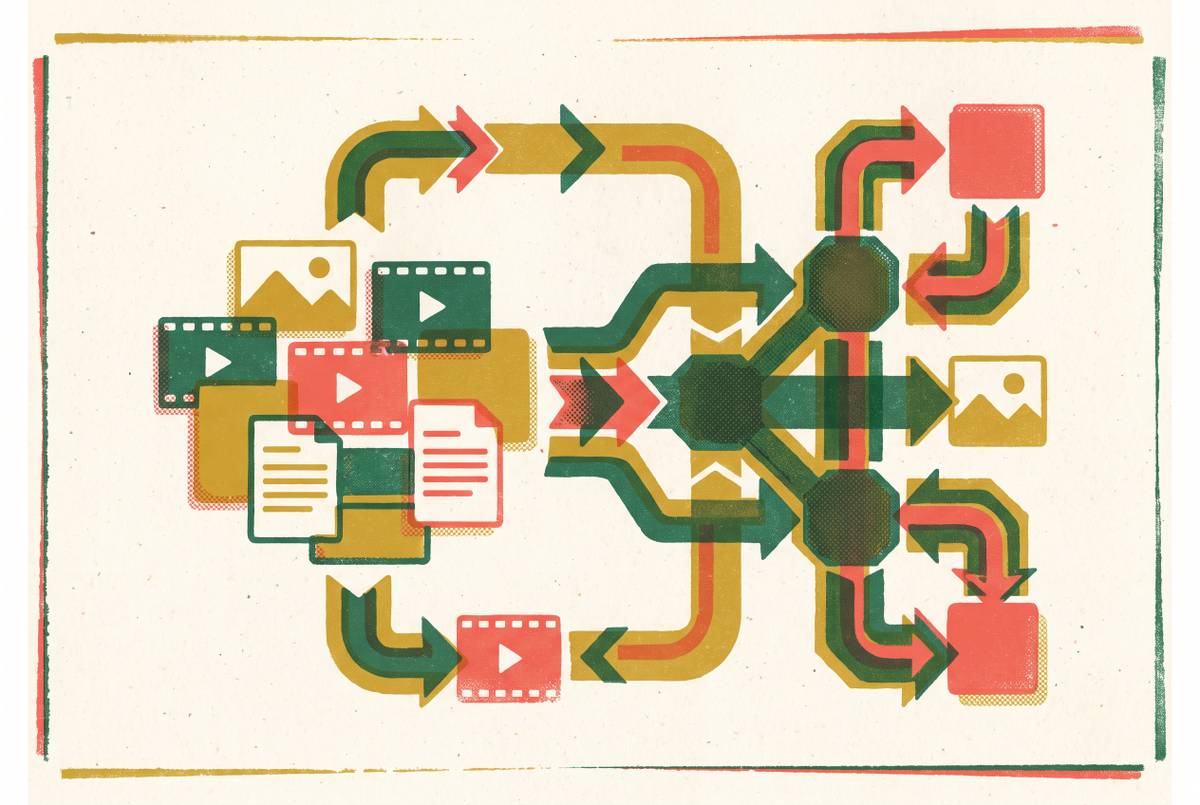 Cover illustration for “Integrating DAM Systems With Content Production Workflows”