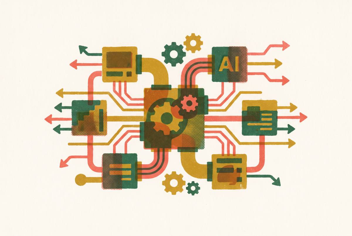 Cover illustration for “AI Content Engine Architecture for Marketing Teams”