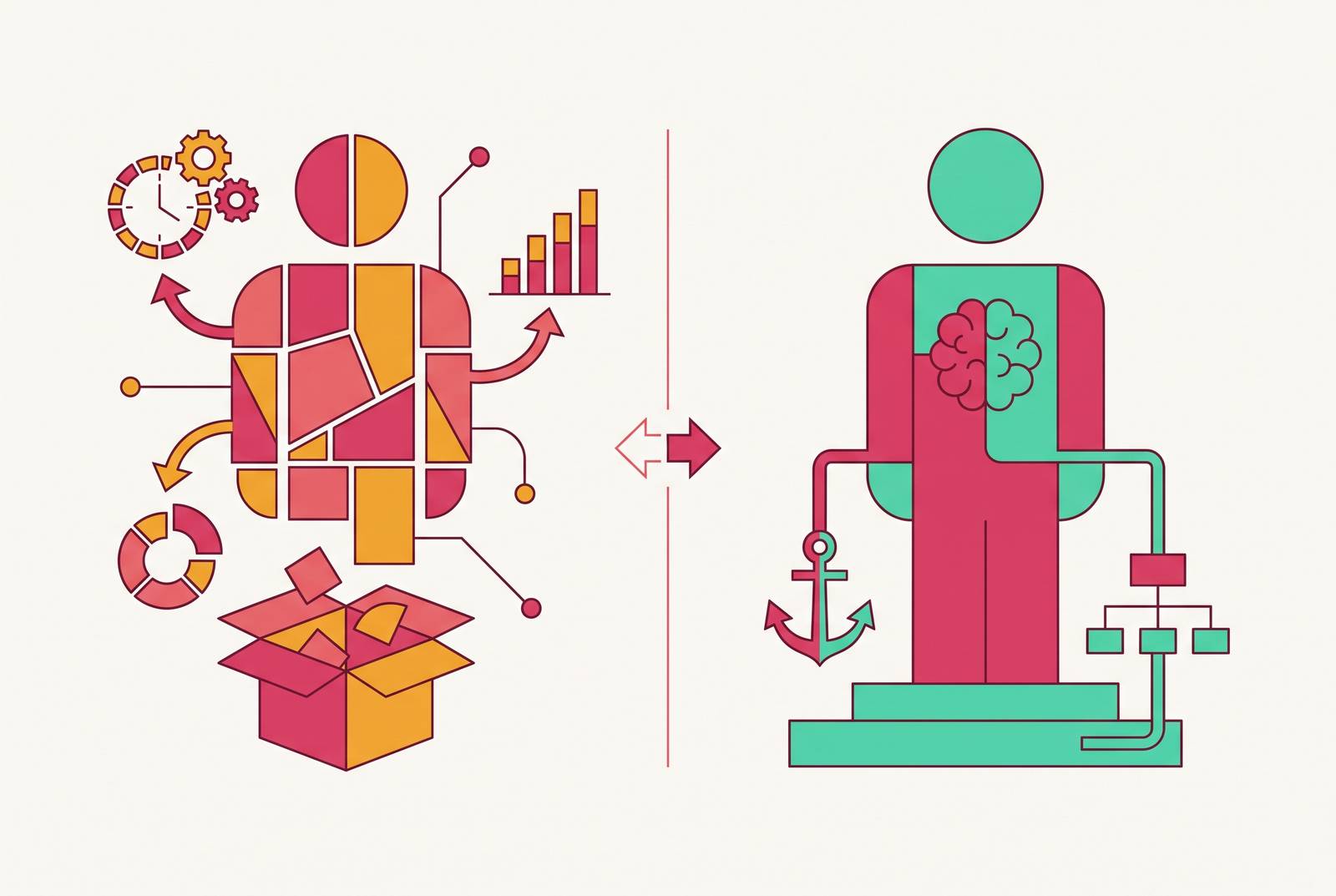 Cover illustration for “Fractional CMO vs In-House CMO for Series A Startups”