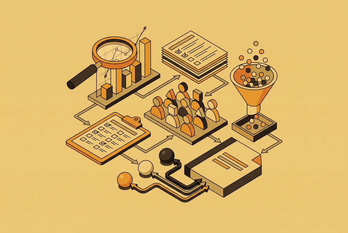 Cover illustration for “Audience Research Methods for AI Content Strategy”