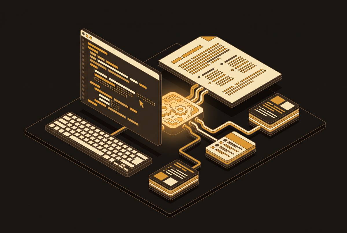 Cover illustration for “AI Writing Tools for Developer-Facing Technical Content”