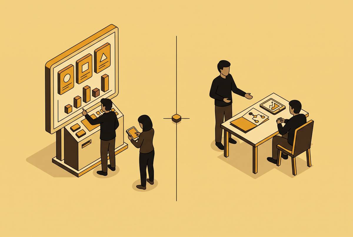 Cover illustration for “Self-Service Portals vs Dedicated CSMs for B2B Accounts”