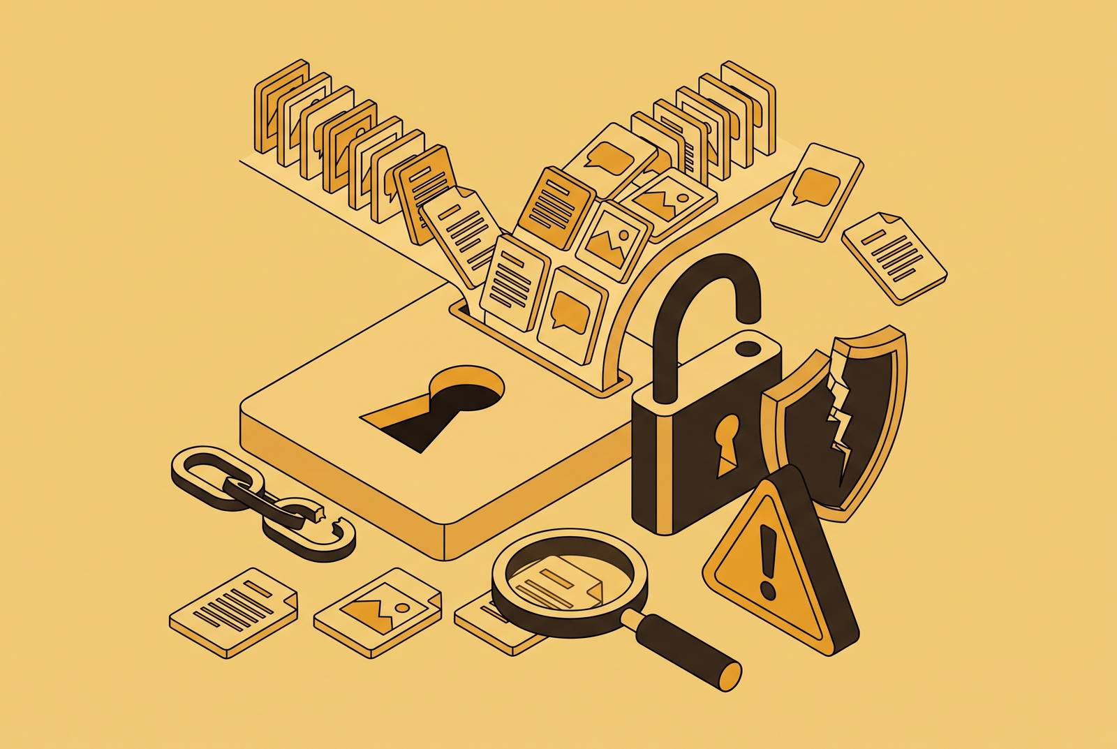 Cover illustration for “Data Privacy Risks of AI Content Platforms for Marketers”