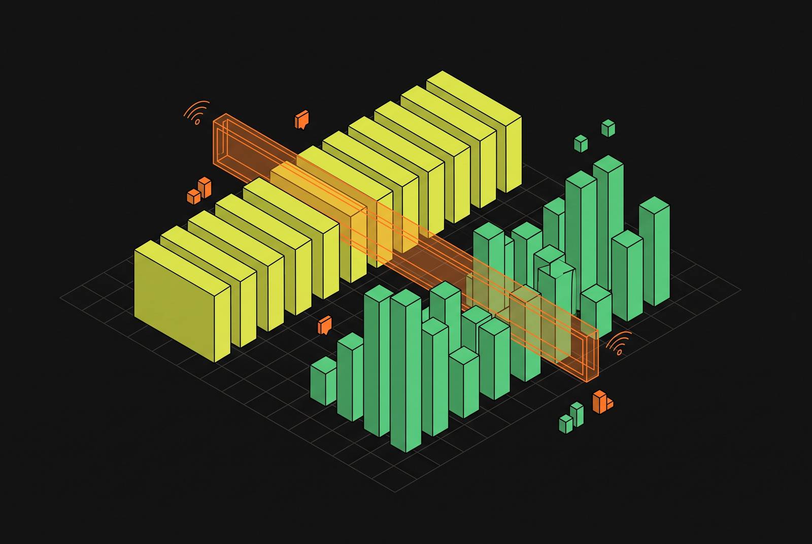 Cover illustration for “Perplexity and Burstiness as Detection Signals”