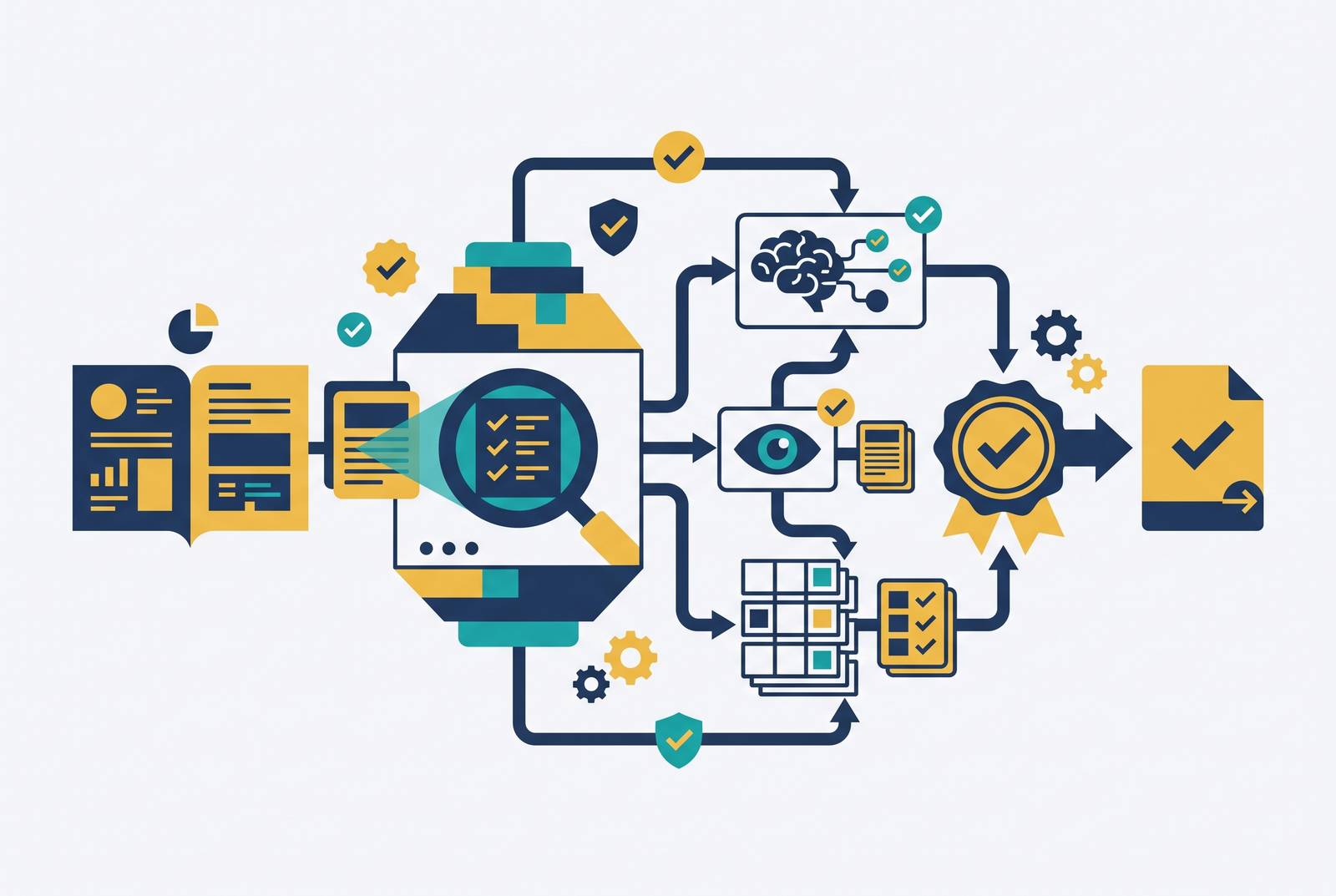 Cover illustration for “Fact-Checking Processes for AI-Generated Content at Scale”