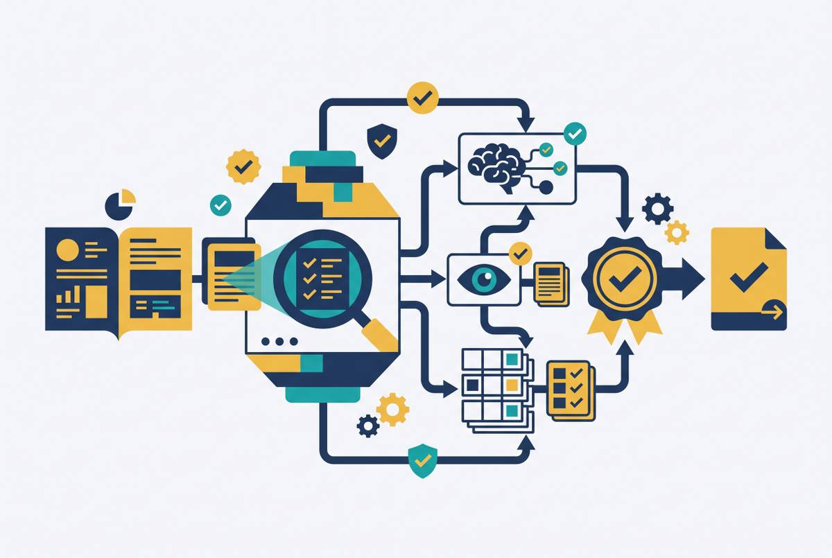 Cover illustration for “Fact-Checking Processes for AI-Generated Content at Scale”