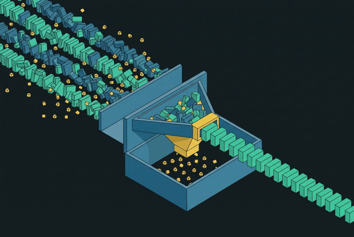 Cover illustration for “Signal-to-Noise Ratio in High-Volume LLM Trace Streams”