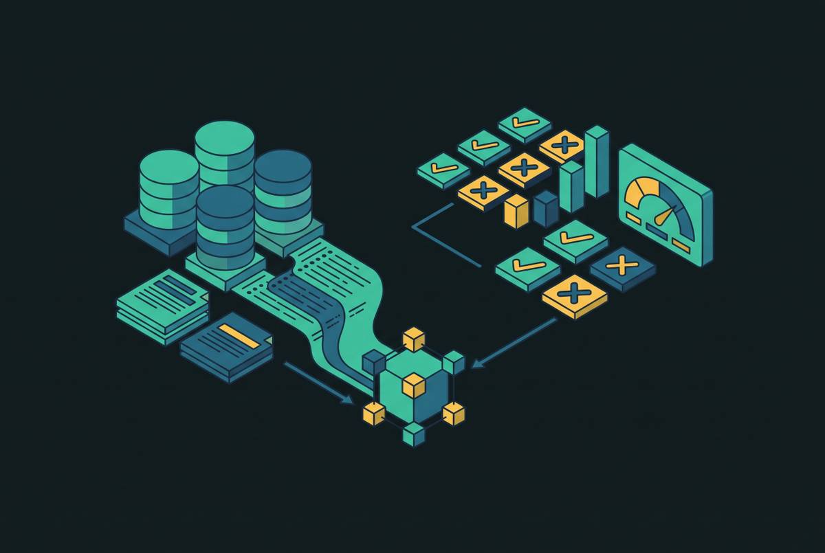 Cover illustration for “Behavioral Logs vs. Evaluation Scores as Improvement Inputs”