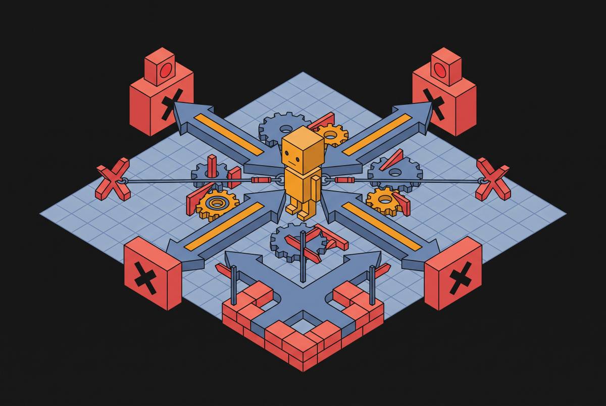 Cover illustration for “Conflicting Constraints Causing Agent Paralysis or Refusal”