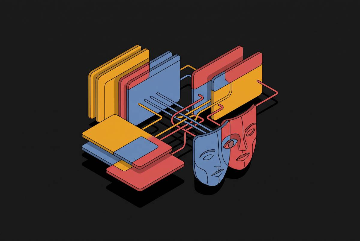 Cover illustration for “Role Confusion in Multi-Persona and System Prompt Compositions”