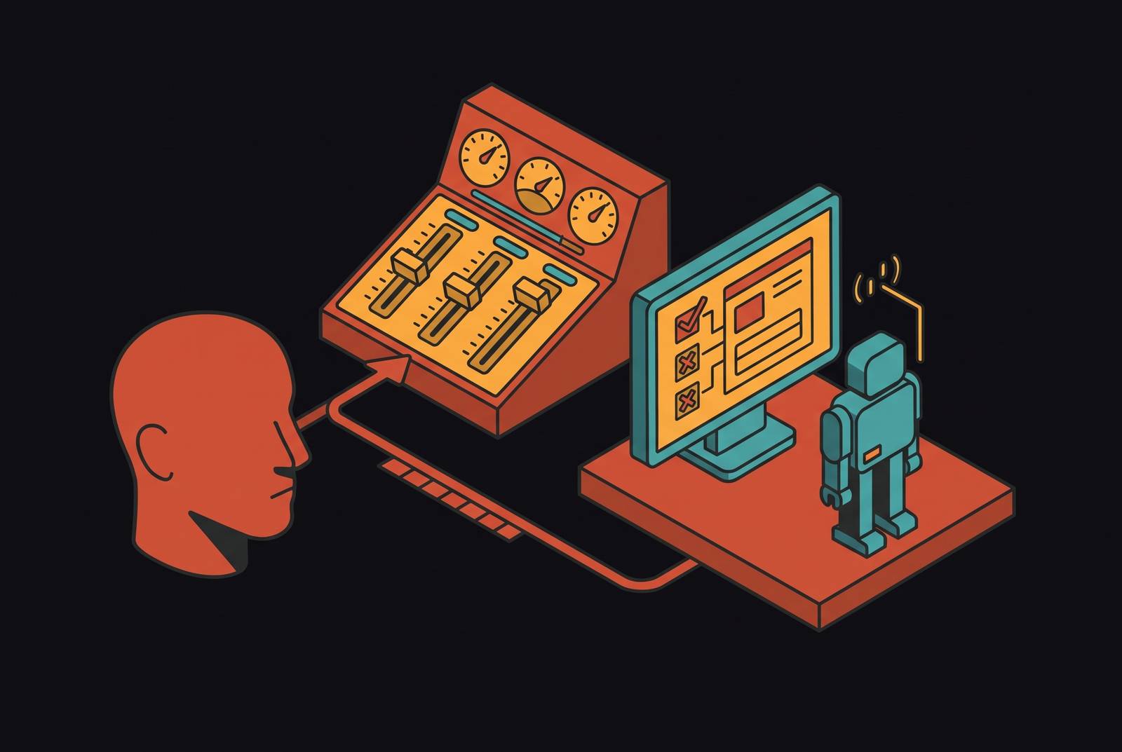 Cover illustration for “Human-in-the-Loop Review for Agent Eval Calibration”