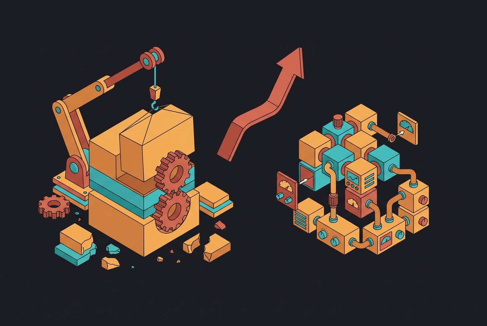 Cover illustration for “Retraining vs Harness Iteration for Agent Performance Improvement”