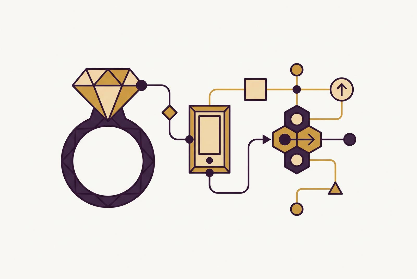 Cover illustration for “AI Agent Use Cases for Jewelry Wholesale and Trade Buyer Portals”