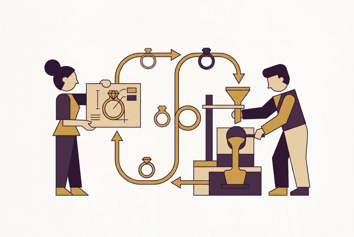 Cover illustration for “Collaboration Workflows Between Jewelry Designers and Casting Partners”