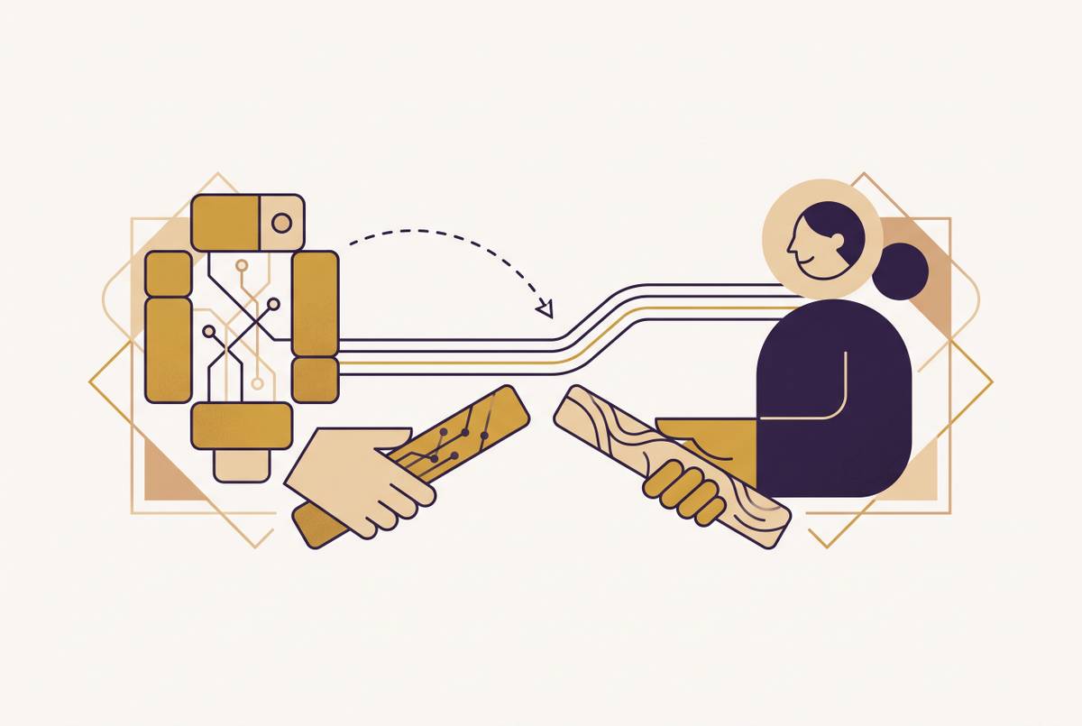 Cover illustration for “AI Agent Handoff Protocols Between Design Assistance and Human Consultation”
