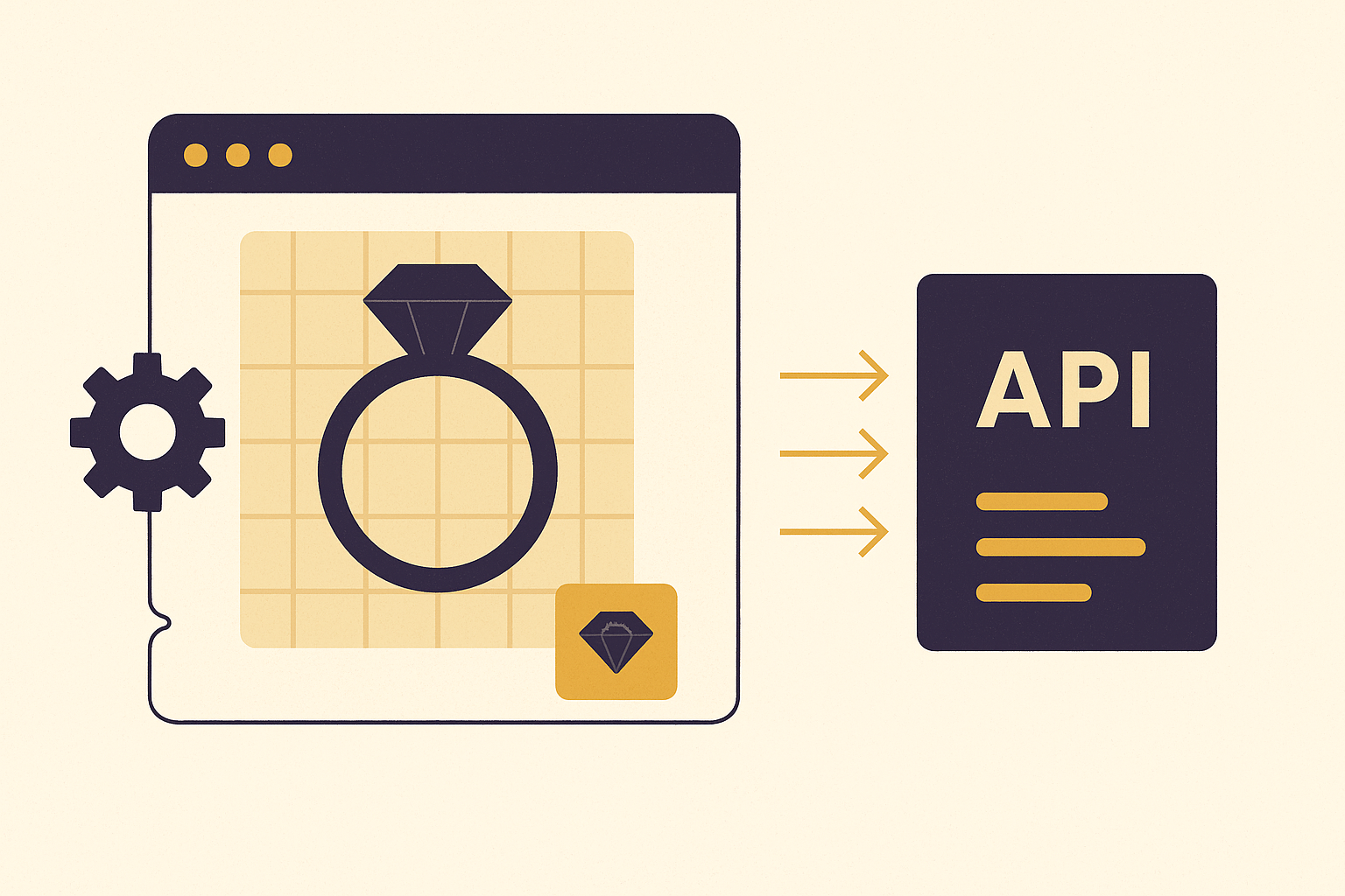Cover illustration for “API Design for a Jewelry Configuration and CAD Generation Service”