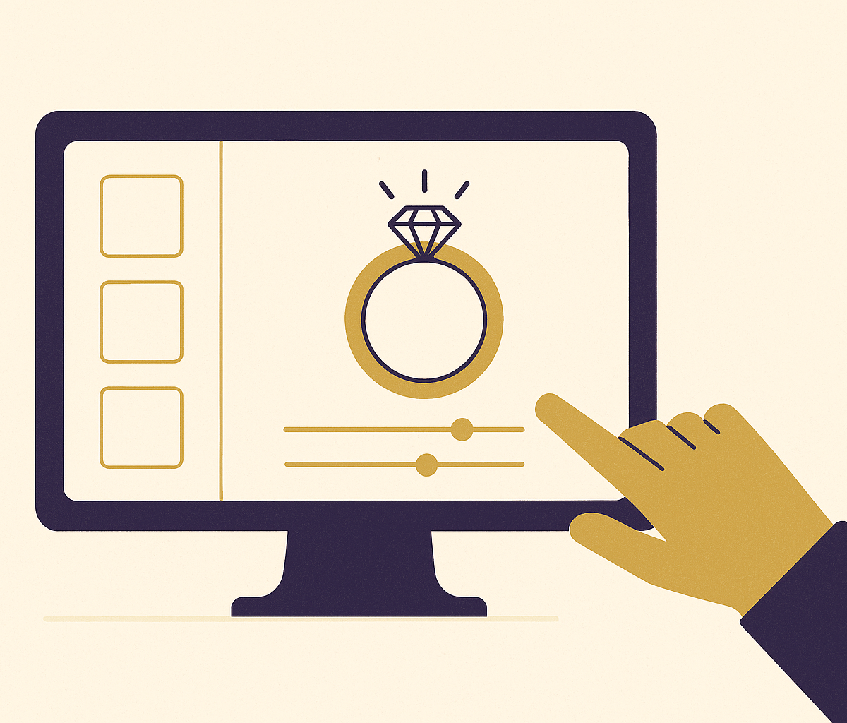 Cover illustration for “Configurator UX Patterns That Reduce Abandonment for Custom Jewelry”