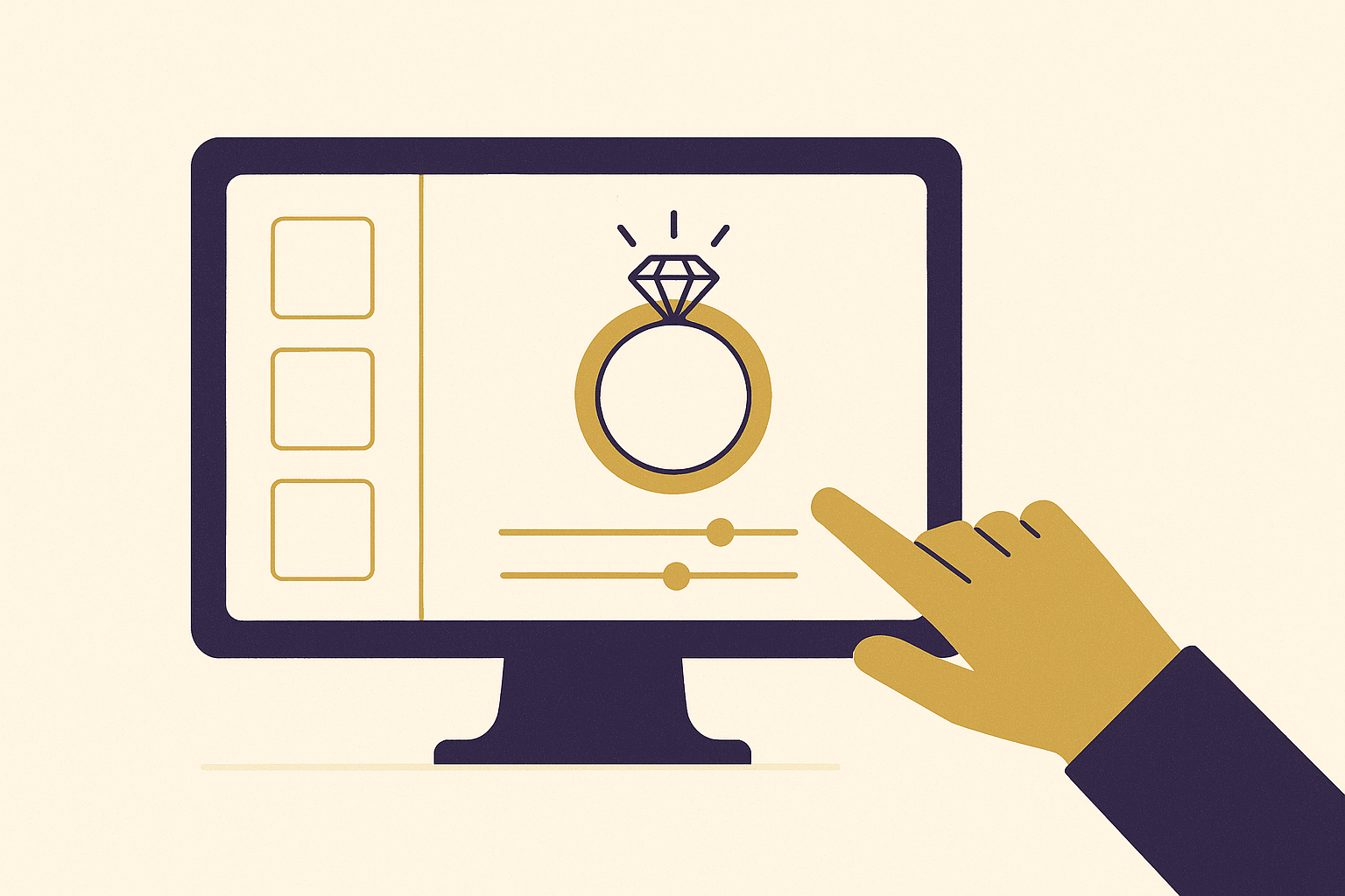 Cover illustration for “Configurator UX Patterns That Reduce Abandonment for Custom Jewelry”