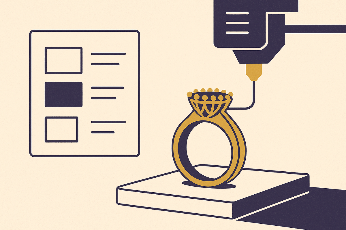 Cover illustration for “Wax Printing Specifications for Jewelry CAD Files”