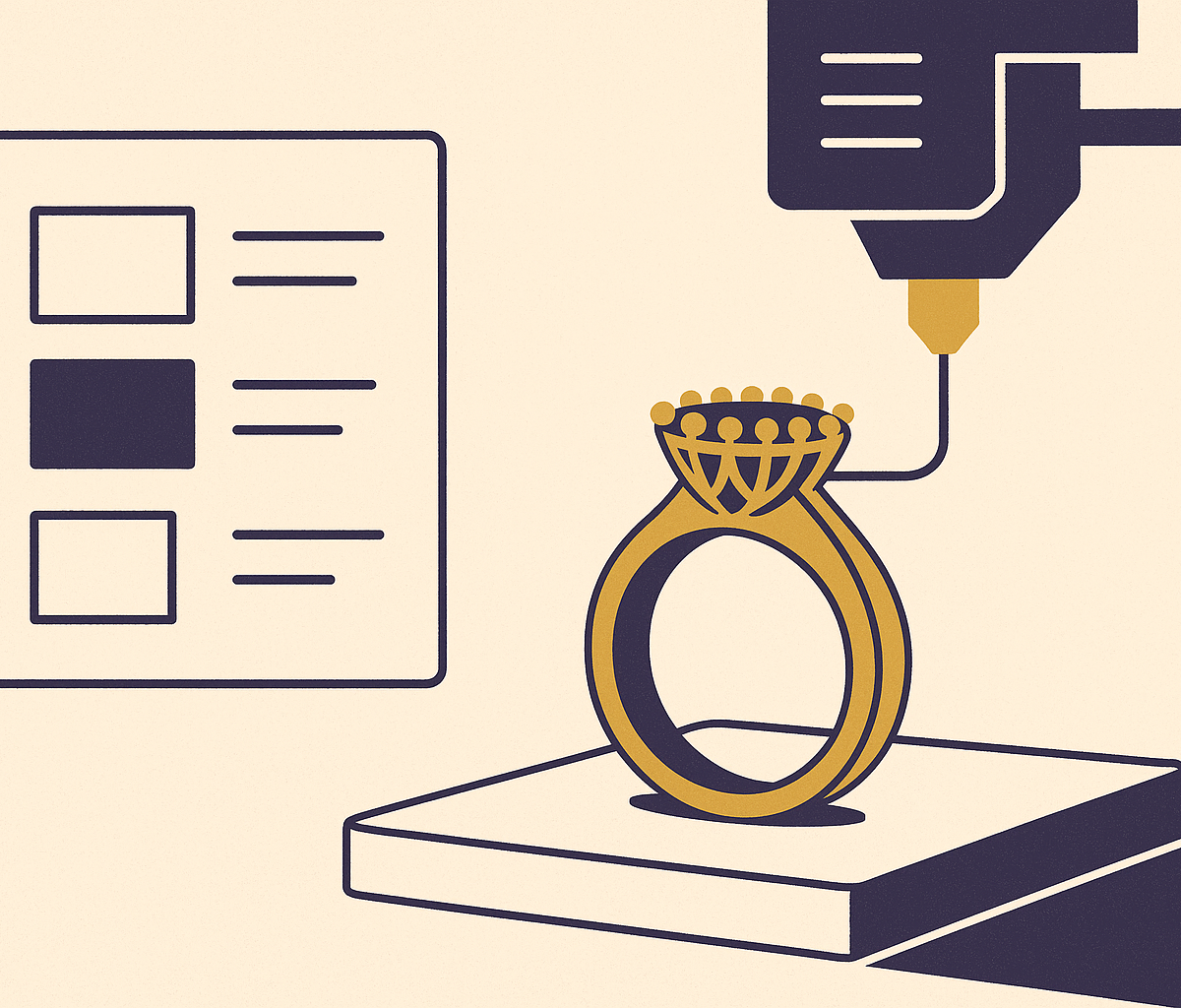 Cover illustration for “Wax Printing Specifications for Jewelry CAD Files”