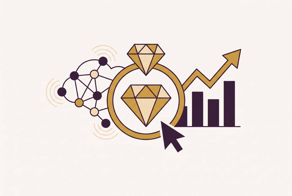 Cover illustration for “Measuring Conversion Impact of AI Agents on Jewelry Product Pages”