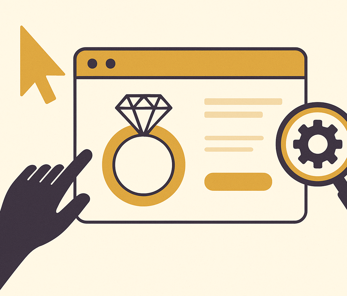 Cover illustration for “Product Page Optimization for Made-to-Order Jewelry”