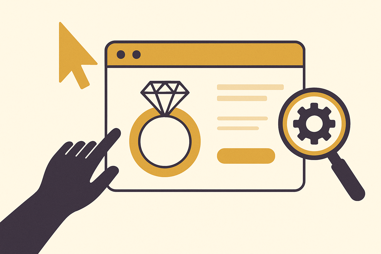 Cover illustration for “Product Page Optimization for Made-to-Order Jewelry”