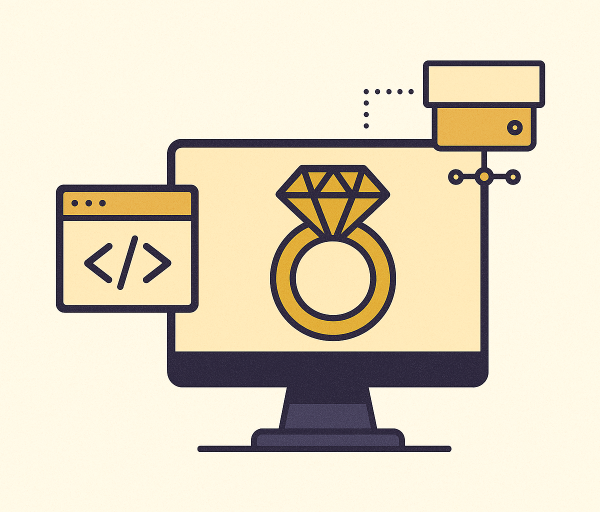 Cover illustration for “Headless Commerce Architecture for Custom Jewelry Experiences”