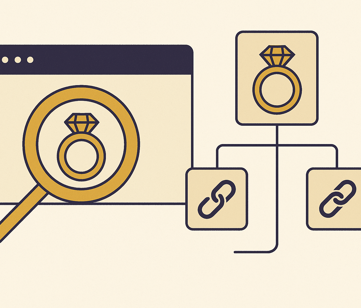 Cover illustration for “SEO Architecture for Jewelry Configurator Pages and Custom Product URLs”