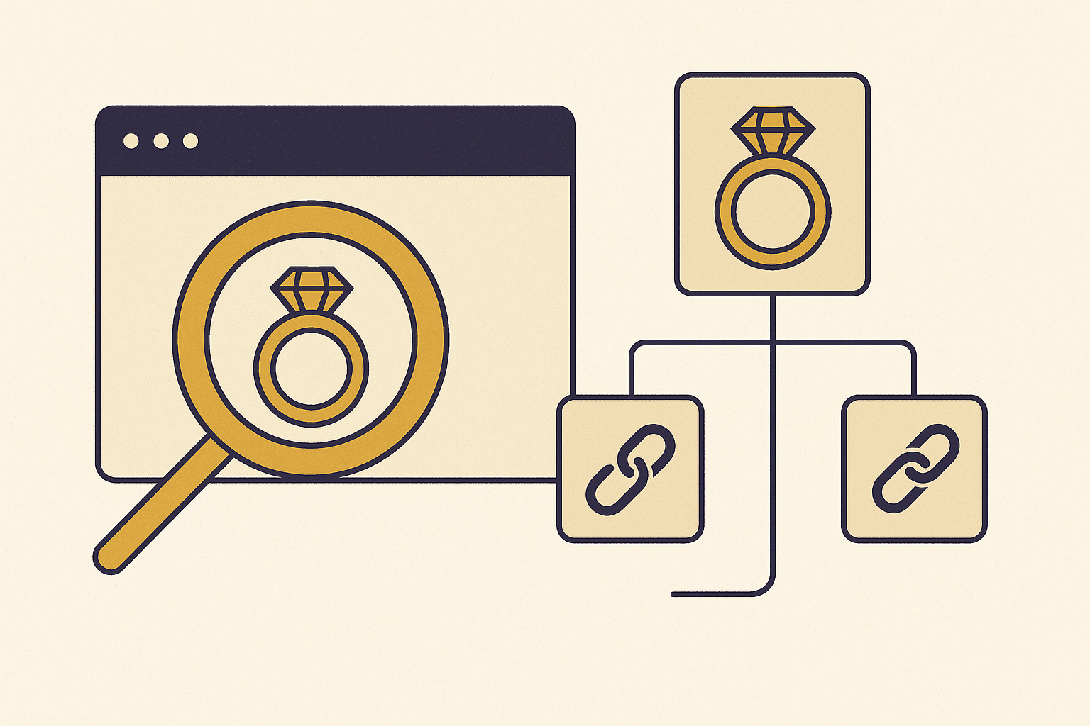 Cover illustration for “SEO Architecture for Jewelry Configurator Pages and Custom Product URLs”
