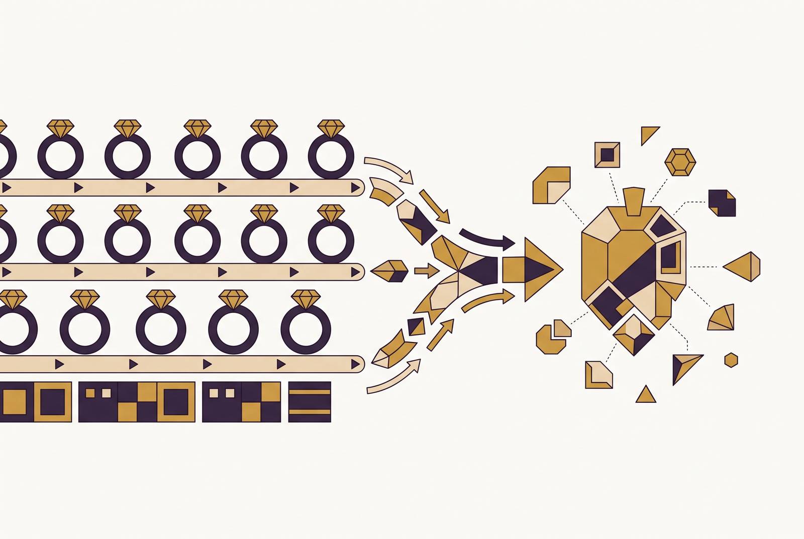 Cover illustration for “Enterprise Jewelry Brand Transition from Mass Production to Mass Customization”