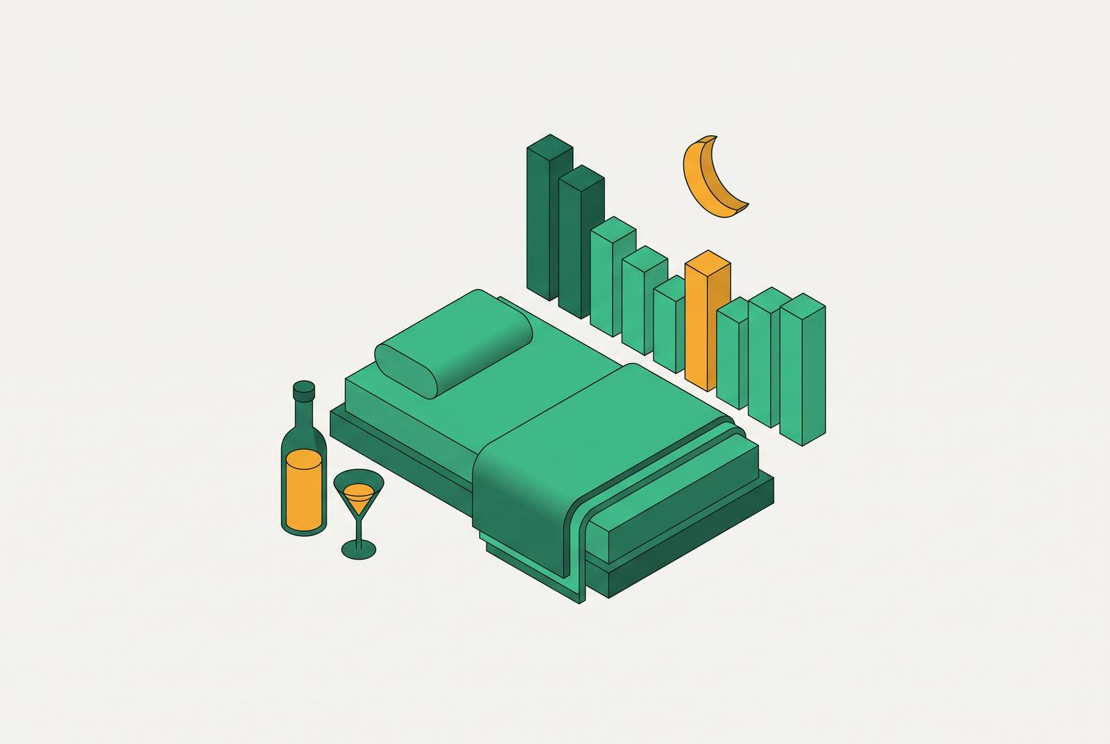 Cover illustration for “Alcohol and Sleep Architecture in High-Performing Adults”