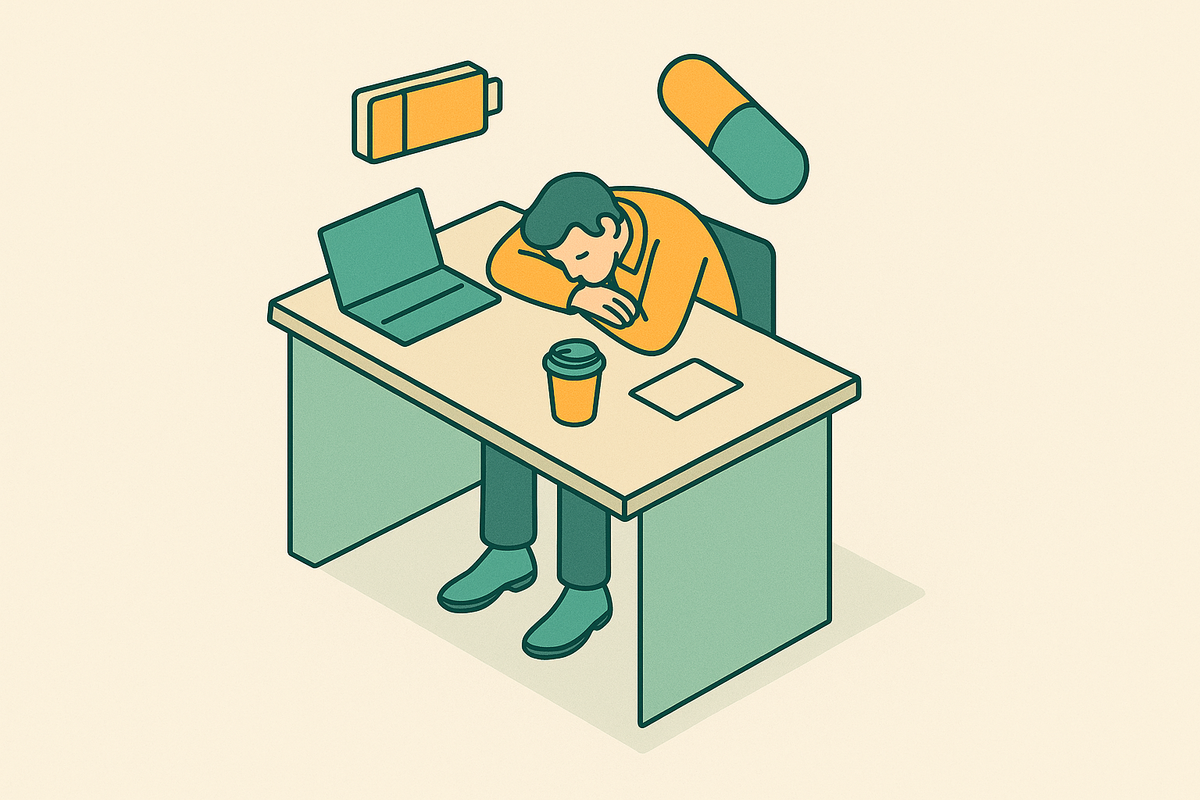 Cover illustration for “Afternoon Energy Crash Mechanisms in Caffeine-Dependent Professionals”