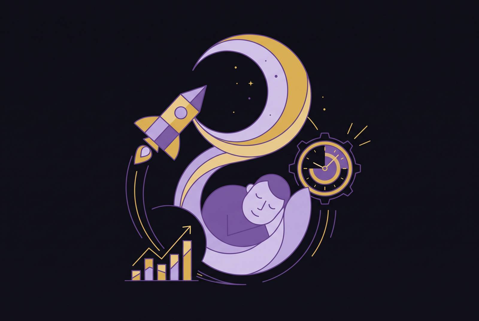 Cover illustration for “Sleep Strategies for Founders During High-Pressure Launch Periods”