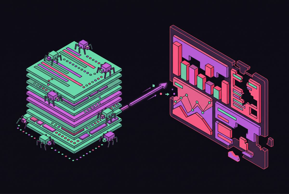 Cover illustration for “AI Crawler Activity in Server Logs vs JavaScript Analytics Gaps”
