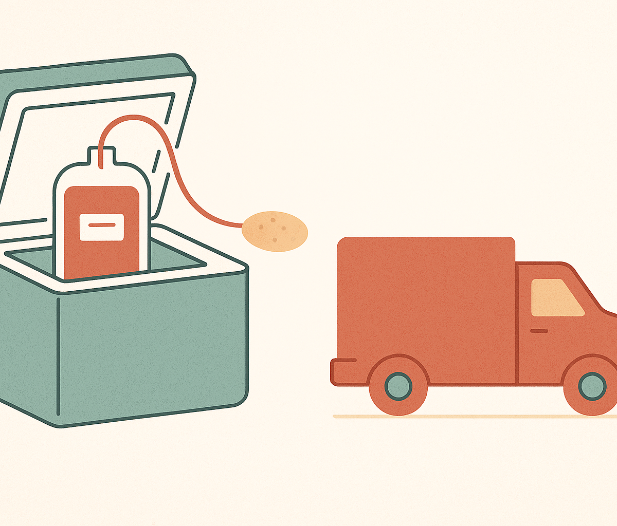 Cover illustration for “How Cord Blood Stays Viable From Delivery Room to Transplant Center”