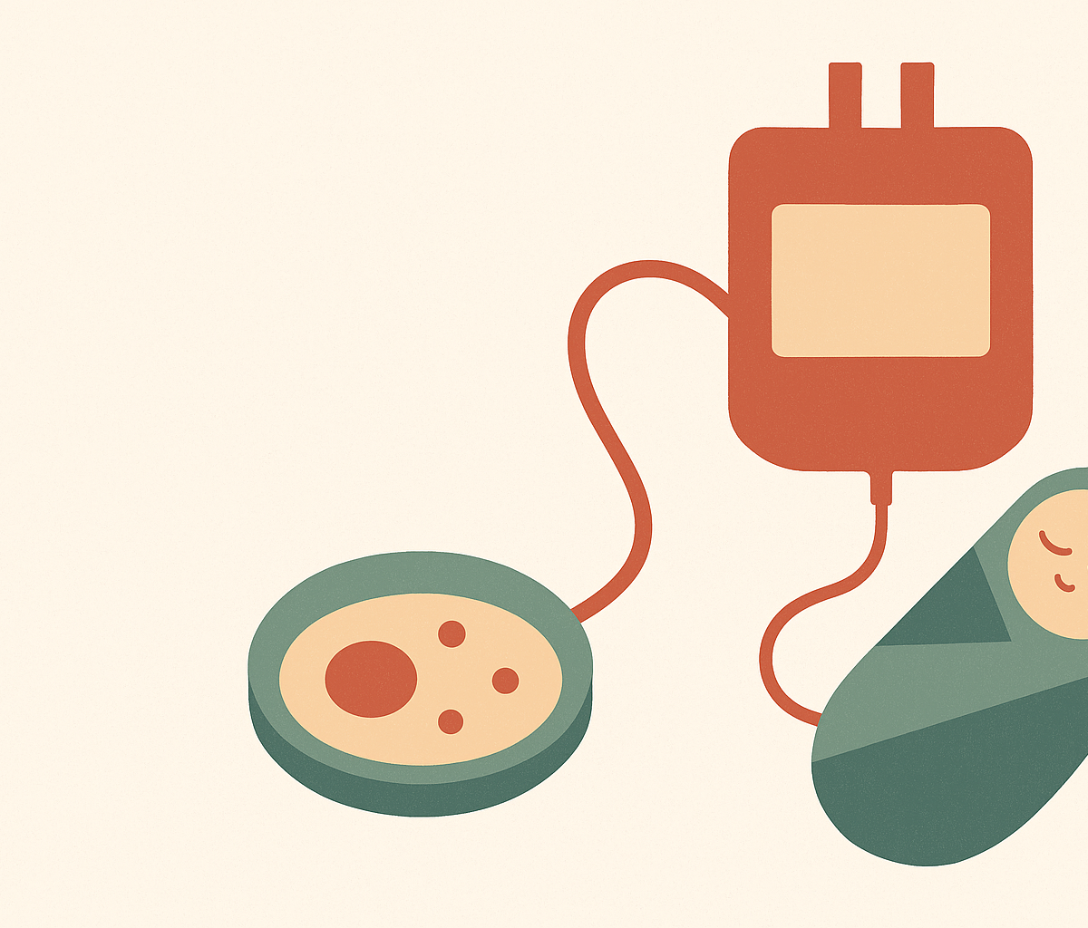 Cover illustration for “How Cord Blood Banking Went From One Transplant to a Global Industry”