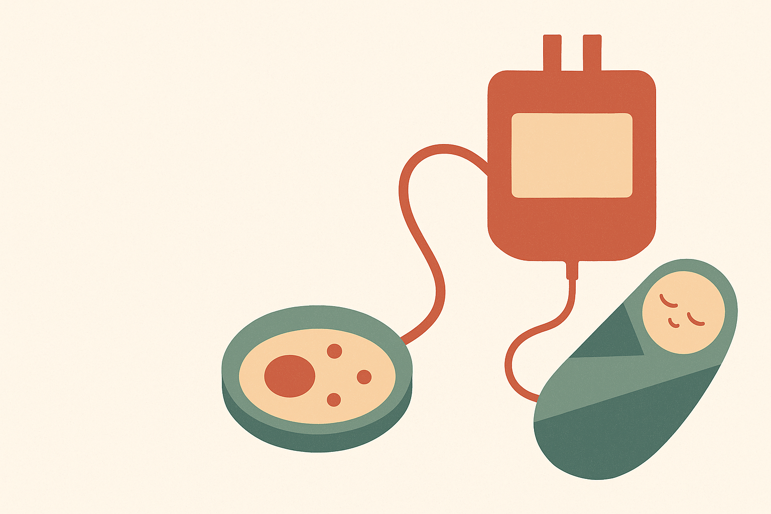 Cover illustration for “How Cord Blood Banking Went From One Transplant to a Global Industry”