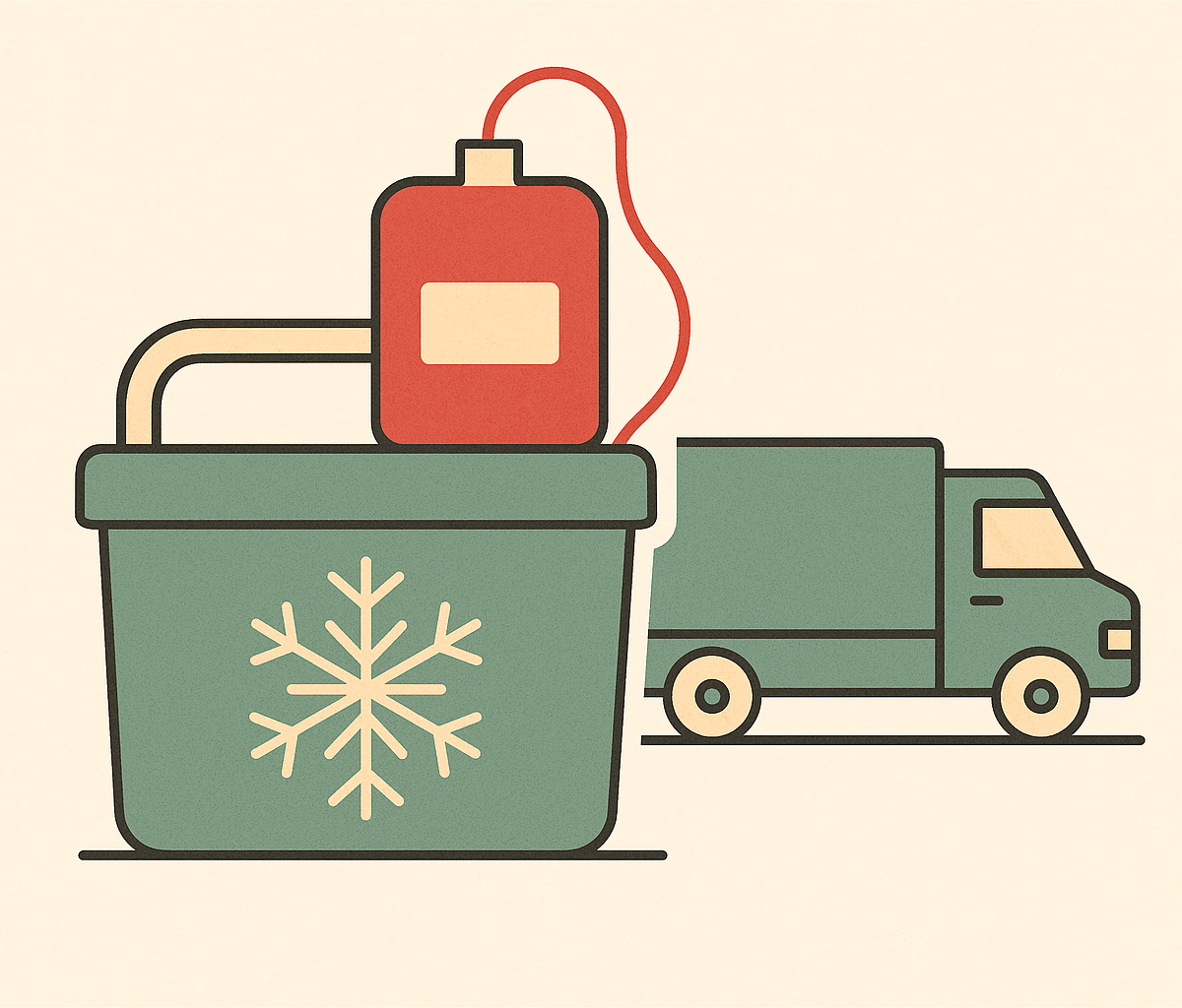 Cover illustration for “Cold Chain Logistics for Cord Blood Units in Transit”