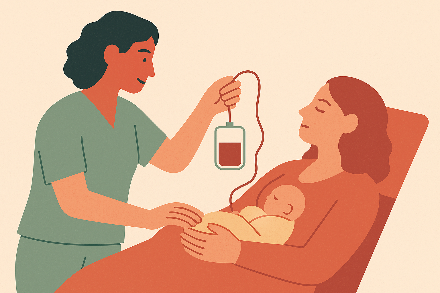 Cover illustration for “What Doulas and Midwives Can Do During Cord Blood Collection”