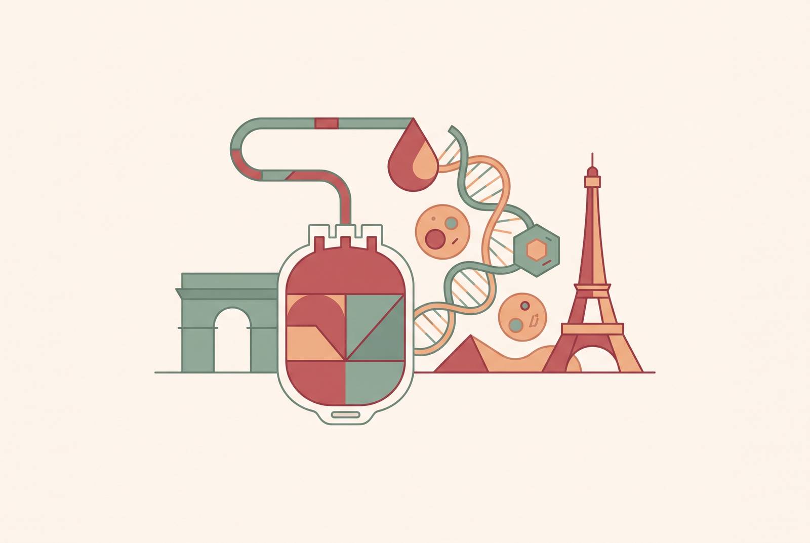 Cover illustration for “1988 Paris Cord Blood Transplant Historical Significance”