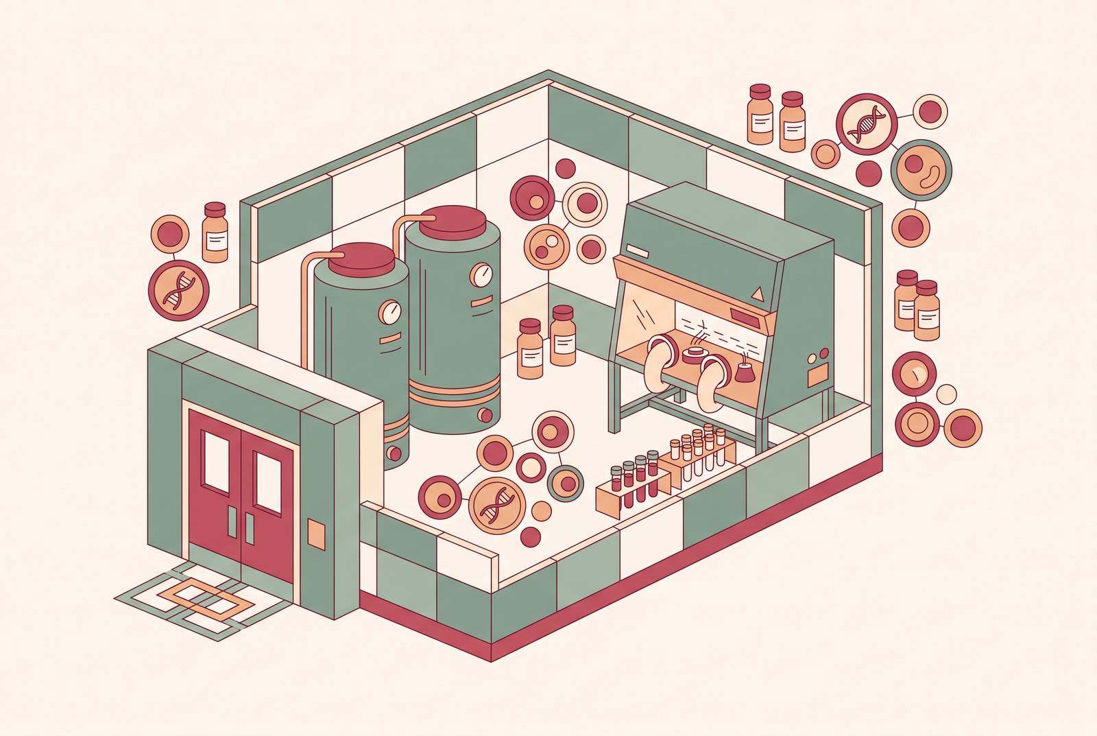 Cover illustration for “GMP Facility Design for Perinatal Cell Processing Labs”
